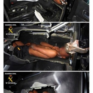 Rescatan a un guineano de 12 años en el salpicadero de un coche en Melilla