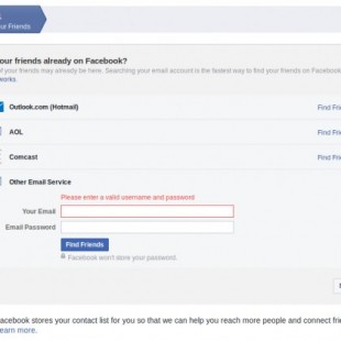 Facebook y la validación de email pidiendo la contraseña (ENG)