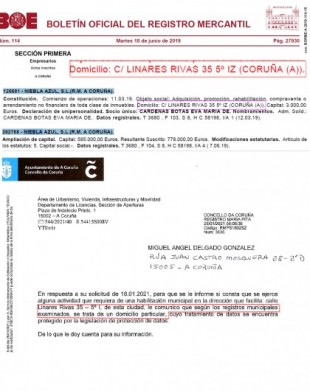 La vivienda conyugal de Feijóo y Eva Cárdenas en A Coruña es sede de una empresa "camuflada"