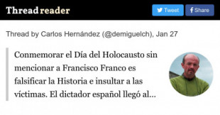 Conmemorar el Día del Holocausto sin mencionar a Francisco Franco es falsificar la Historia e insultar a las víctimas