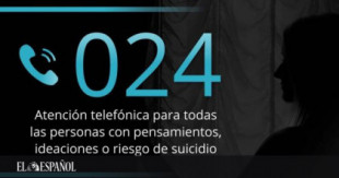 El 024, teléfono gratuito contra el suicidio, estará activo antes del 10 de mayo