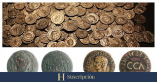 Un 'tesorillo' de monedas romanas bajo el subsuelo de Zaragoza